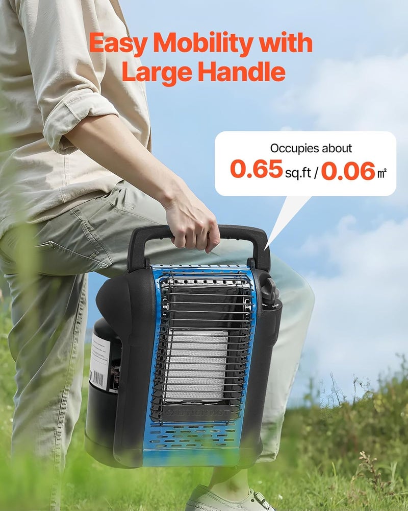 VEVOR Portable Propane Heater, 9000BTU Forced Radiant Space Heater with Stepless Temp Settings & Tip-over Protection, Portable Garage/Shop for Sports, Boating, RVs,Indoor/Outdoor - Image 5